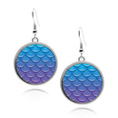 Mermaid Scales Circle Earrings