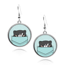 Cute Cat Pockets Circle Earrings