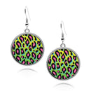 Leopard Print Circle Earrings