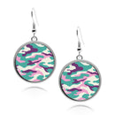 Military Camouflage Circle Earrings