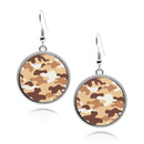 Military Camouflage Circle Earrings