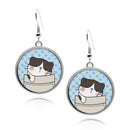 Cute Cat Pockets Circle Earrings
