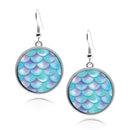 circle earrings mermaid scale round silver earrings mermaid earrings holographic iridescent rainbow scales trippy scales little mermaid mermaid jewelry mermaid accessory trippy mermaid fins