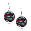 Military Camouflage Circle Earrings