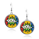 Comic Manga Circle Earrings