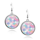 Mermaid Scales Circle Earrings