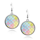 Mermaid Scales Circle Earrings