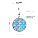 Mermaid Scales 2 Circle Earrings