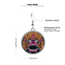 Balinese Barong Mask Circle earrings