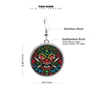 Balinese Barong Mask Circle earrings