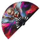 Cupid Psychedelic Cherub Bamboo Hand Fan