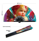 Cupid Psychedelic Cherub Bamboo Hand Fan