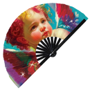 Cupid Psychedelic Cherub Bamboo Hand Fan