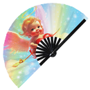 Cupid Psychedelic Cherub Bamboo Hand Fan