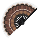 Turkey Feathers Bamboo Foldable Hand Fan