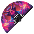 Demon Devil | Hand Fan foldable bamboo gifts Festival accessories Rave handheld event Clack fans