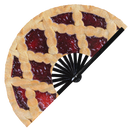 desserts large hand fan waffle bubble waffle pastry merchandise cinnamon roll pancake cookies croissant puff pastry pecan pie cherry pie biscuit wafer foldable bamboo hand fan