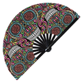 Dia De Los Muertos hand fan foldable bamboo circuit rave hand fans colorful sugar mexican skulls day dead huichol halloween skulls day of the dead mexico outfit party gear gifts music festival rave accessories