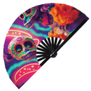 Dia De Los Muertos Bamboo Hand Fan