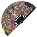 Dia De Los Muertos Bamboo Hand Fan