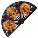 Dia De Los Muertos Bamboo Hand Fan