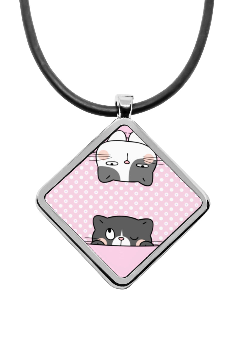 15 ct. t.w. Black and White Diamond Cat Pendant Necklace in Sterling Silver  | Ross-Simons