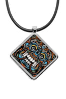 Balinese Barong Mask Diamond pendant necklace