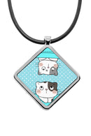 Cute Cat Pockets Diamond Pendant Necklace