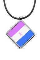 Pride Flags Pendant necklace Diamond shape charm Androgynous Butch Lesbian Demigender Boy Girl Drag Feather Gender Questioning Gilbert Baker Graysexual Pride Flags