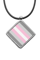 Pride Flags Pendant necklace Diamond shape charm Androgynous Butch Lesbian Demigender Boy Girl Drag Feather Gender Questioning Gilbert Baker Graysexual Pride Flags