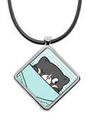 Cute Cat Pockets Diamond Pendant Necklace