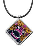 Balinese Barong Mask Diamond pendant necklace