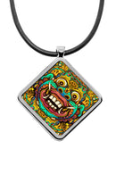 Balinese Barong Mask Diamond pendant necklace