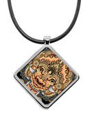 Balinese Barong Mask Diamond pendant necklace