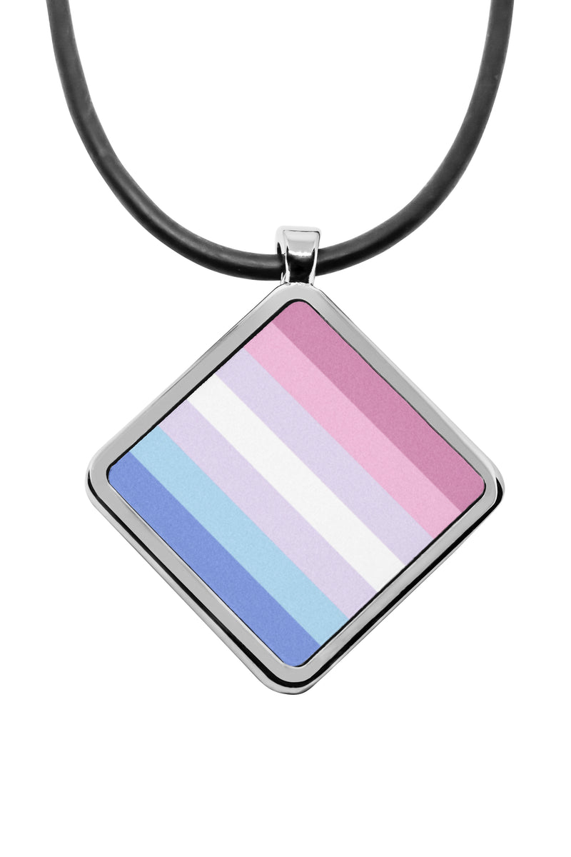 Pride Flags Pendant necklace Diamond shape charm Agender Aromantic BDSM Bigender Butch Labrys Leather Omnisexual Polyamory Polygender Puppy Twink Pride Flags