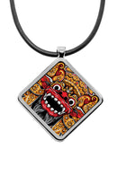 Balinese Barong Mask Diamond pendant necklace