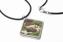 Military Camouflage Diamond Pendant Necklace