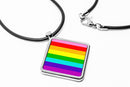 Pride Flags Pendant necklace Diamond shape charm Androgynous Butch Lesbian Demigender Boy Girl Drag Feather Gender Questioning Gilbert Baker Graysexual Pride Flags