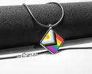 Pride Flags Pendant necklace Diamond shape charm Hijira Intersex Progress Lipstick Lesbian Maverique Neutrois Pangender Pocket Gender Rubber Trigender Two-Spirit Pride Flags
