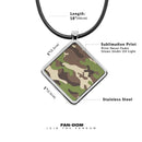 Military Camouflage Diamond Pendant Necklace