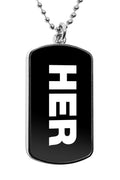 Her She Pronouns Label Dog Tag Military Gender Necklace Stainless Pendant Accessories Gifts LGBT Gay Pride Gifts