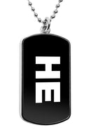 He Him Pronouns Label Dog Tag Military Gender Necklace Stainless Pendant Accessories Gifts LGBT Gay Pride Gifts