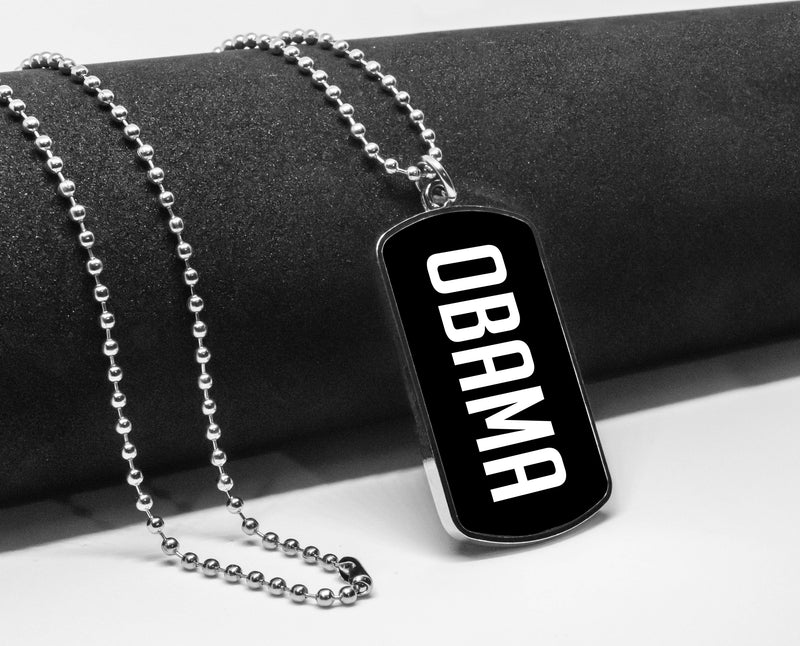 Barack Obama Dog Tag Military Necklace Stainless Pendant Accessories President Gifts Merch Independence day