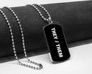 They Them Pronouns Dog Tag Necklace