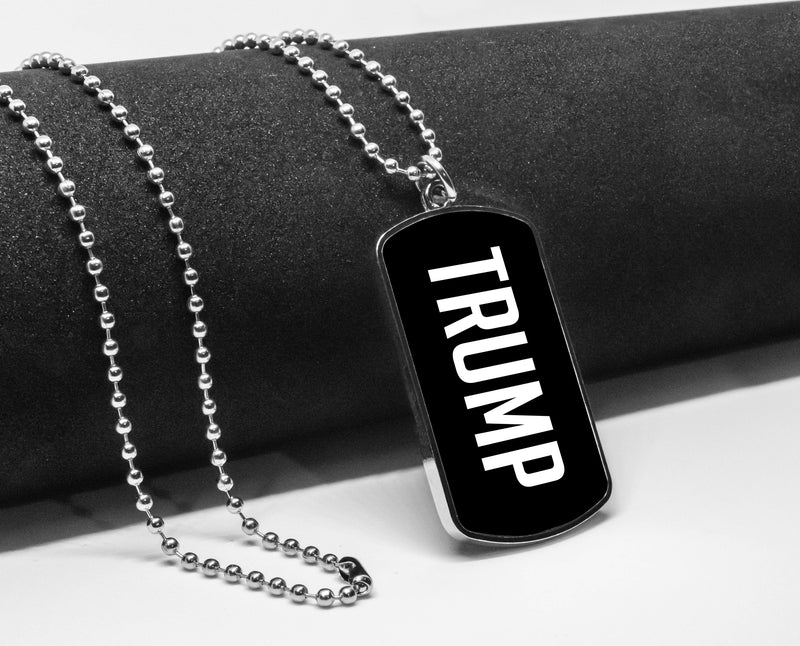 Donald Trump Dog Tag Military Necklace Stainless Pendant Accessories President Gifts Merch Independence day