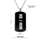 He Him Pronouns Bamboo Hand Fan