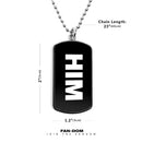 Him Pronouns Dog Tag Necklace