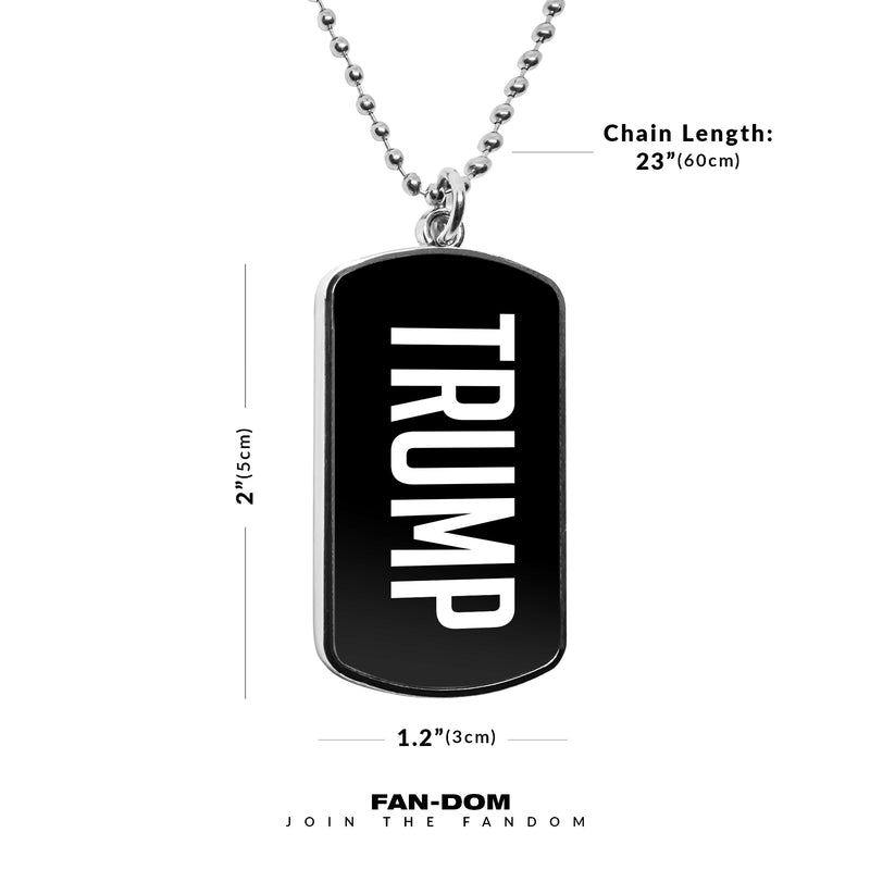 Donald Trump Dog Tag Military Necklace Stainless Pendant Accessories President Gifts Merch Independence day