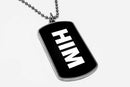 Him Pronouns Dog Tag Necklace