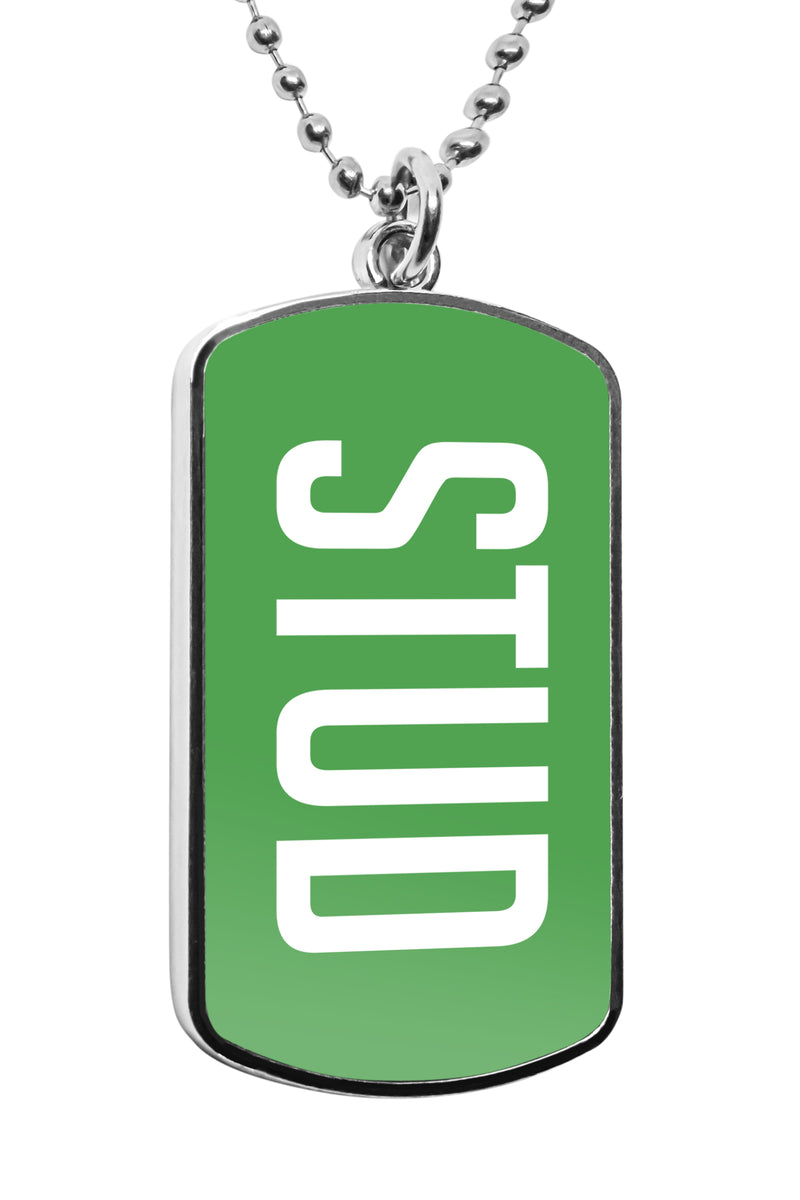 Stud Dog Tag Pendant Hunk Hottie Necklace Funny gifts dogtag message pendant Hot gym accessories